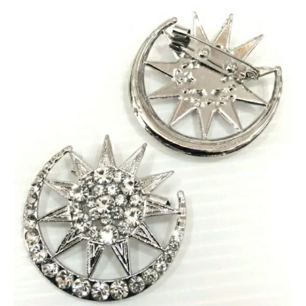 Silver Moon and Star Pin - Image 2