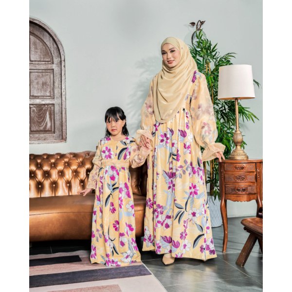 Dress Printed Piccadilly - Rozanne Canary - Image 2