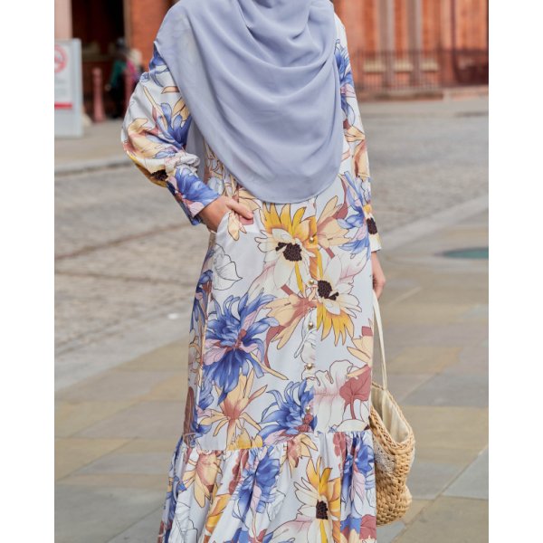 Dress Ruffle Printed Primrose - Daphne Celestial - Image 2