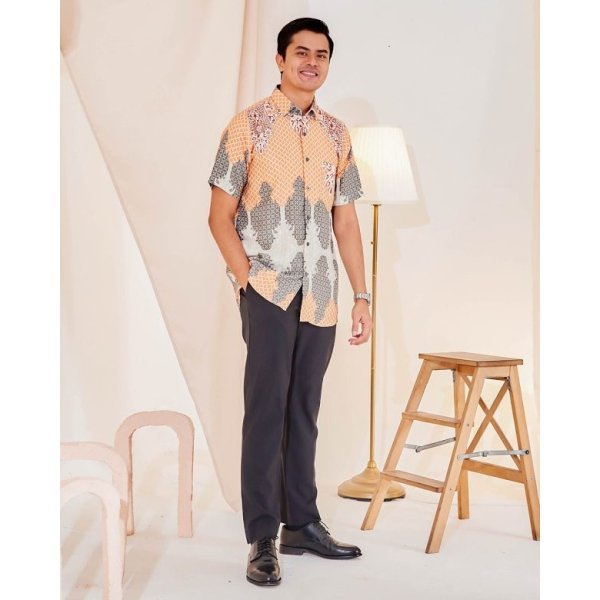 Kurta Short Sleeves Eshal - Cadmium Orange - Image 2