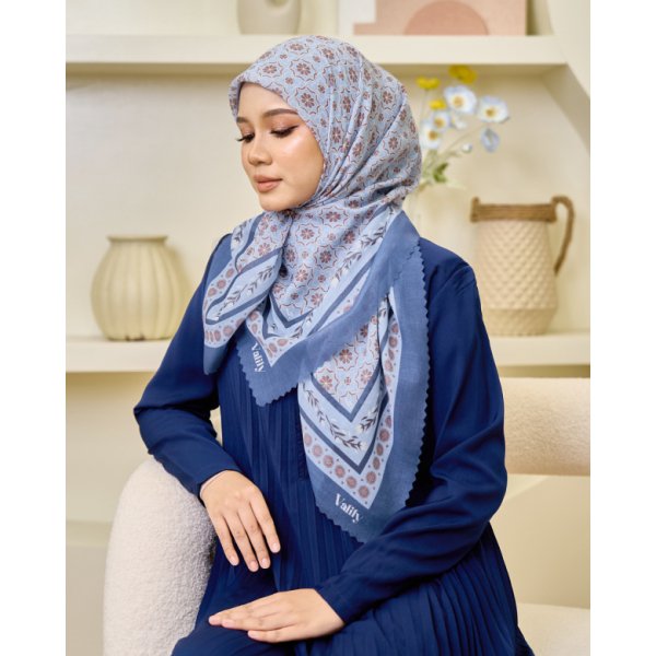 Valily Tudung Bawal Cotton Voile Essaouira - Aira Slate - Image 3